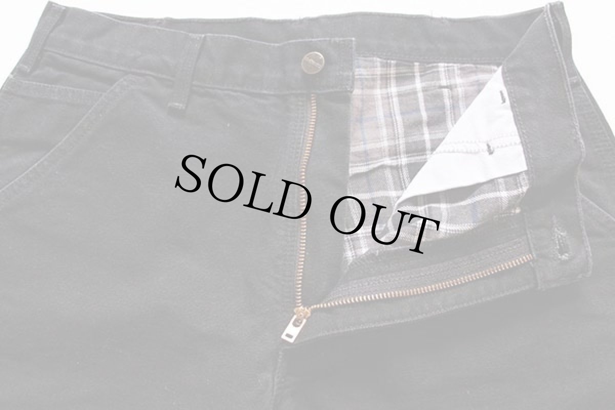 画像3: carharttカーハート チェック ネルライナー ダック地 ペインターパンツ 黒 w33 L32 (3)