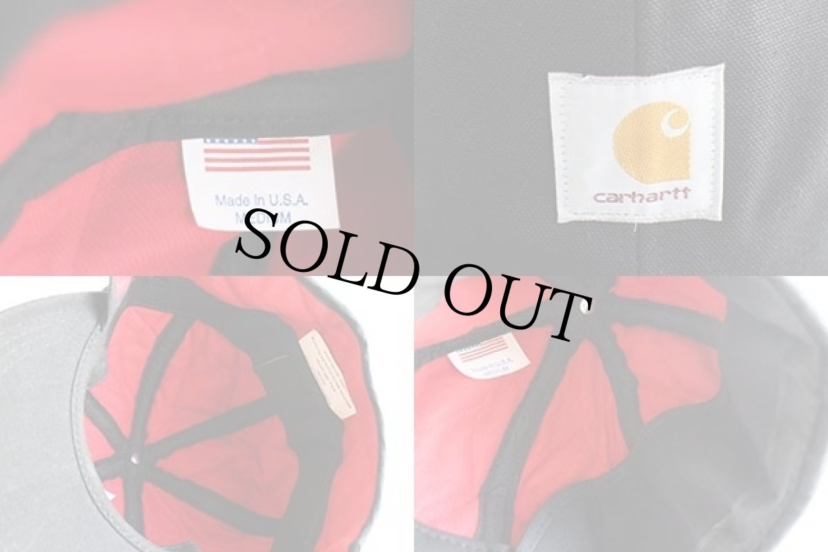 画像4: 90s USA製 carharttカーハート キルティングライナー 耳当て付き ダック地 キャップ 黒 M (4)