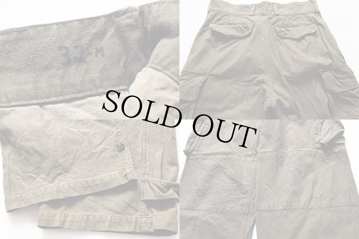 画像3: 50s フランス軍 FRENCH ARMY M-47 カーゴパンツ w34 (3)