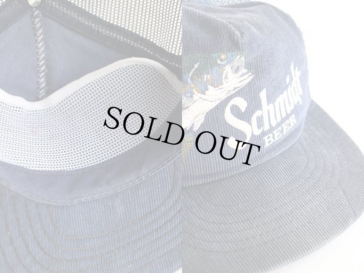 画像3: 80s USA製 Schmidt BEER コーデュロイ×メッシュキャップ 紺 (3)