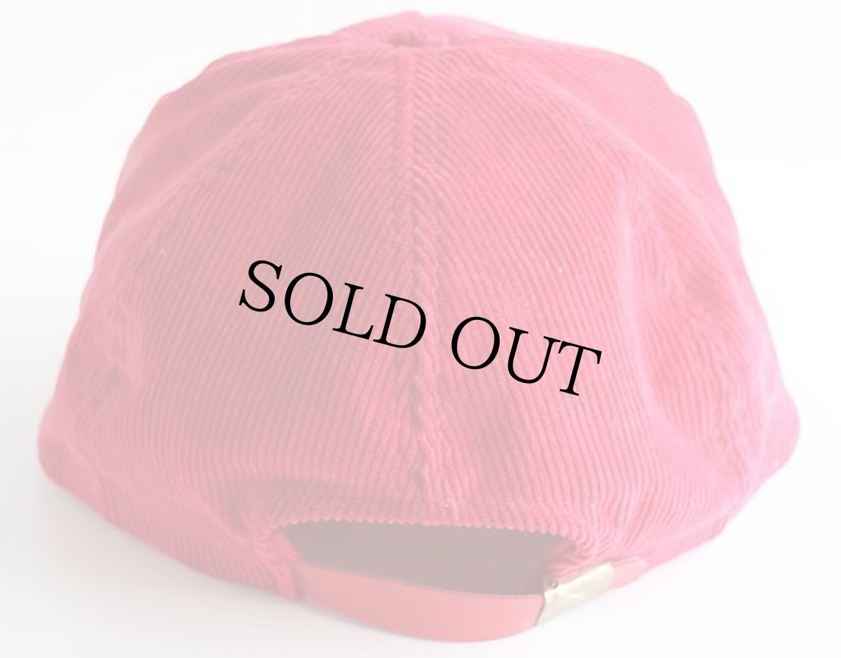 画像2: 80s Stroh's ロゴ刺繍 コーデュロイキャップ 薄赤 (2)