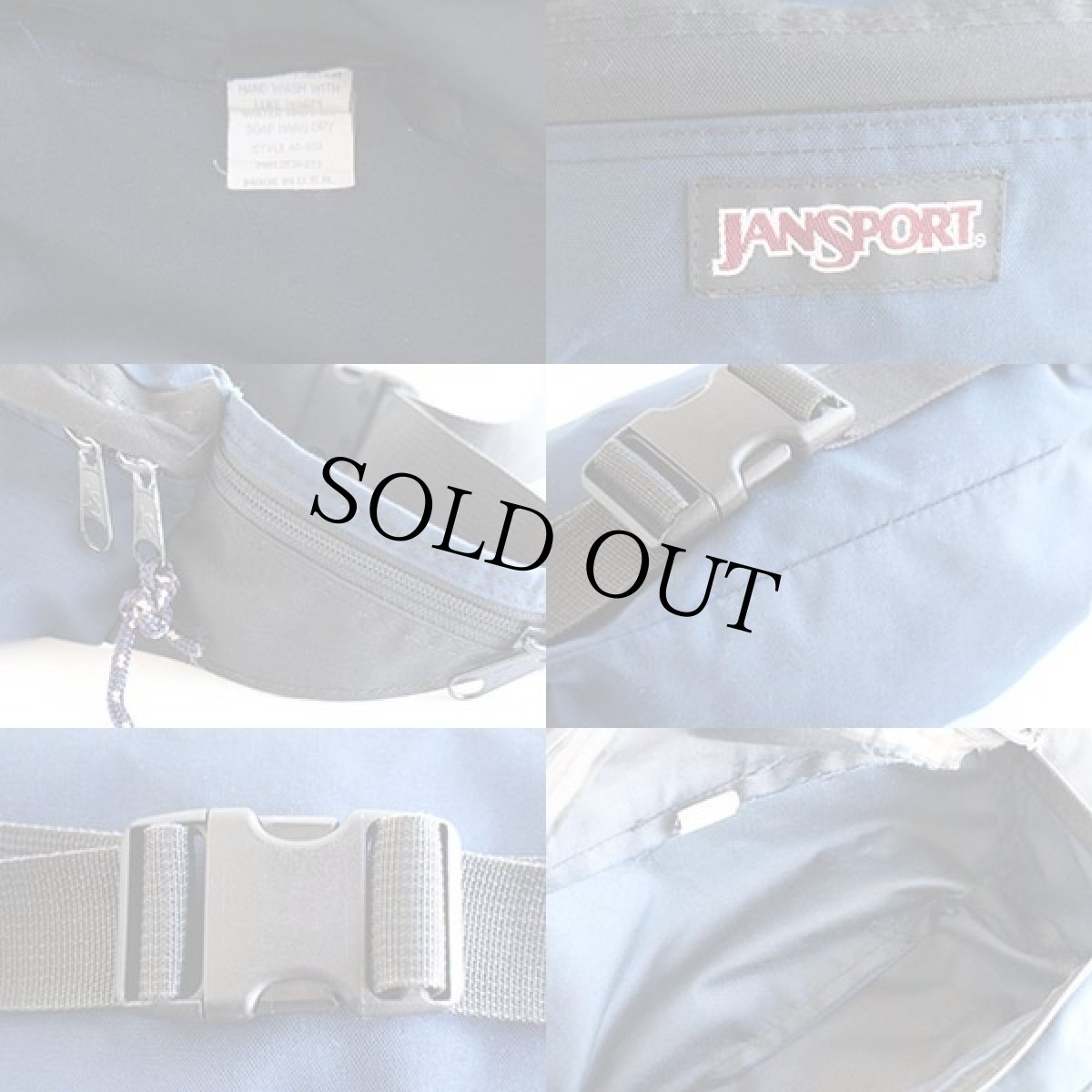 画像3: 90s USA製 JANSPORTジャンスポーツ ナイロン ウエストバッグ 紺 (3)