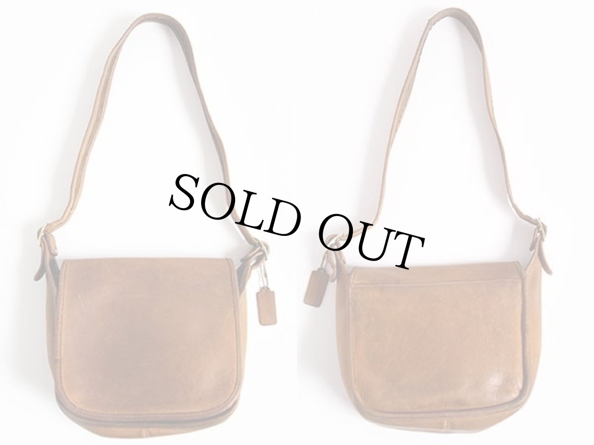 画像2: 70s USA製 COACH オールド コーチ レザー ショルダーバッグ 茶 (2)