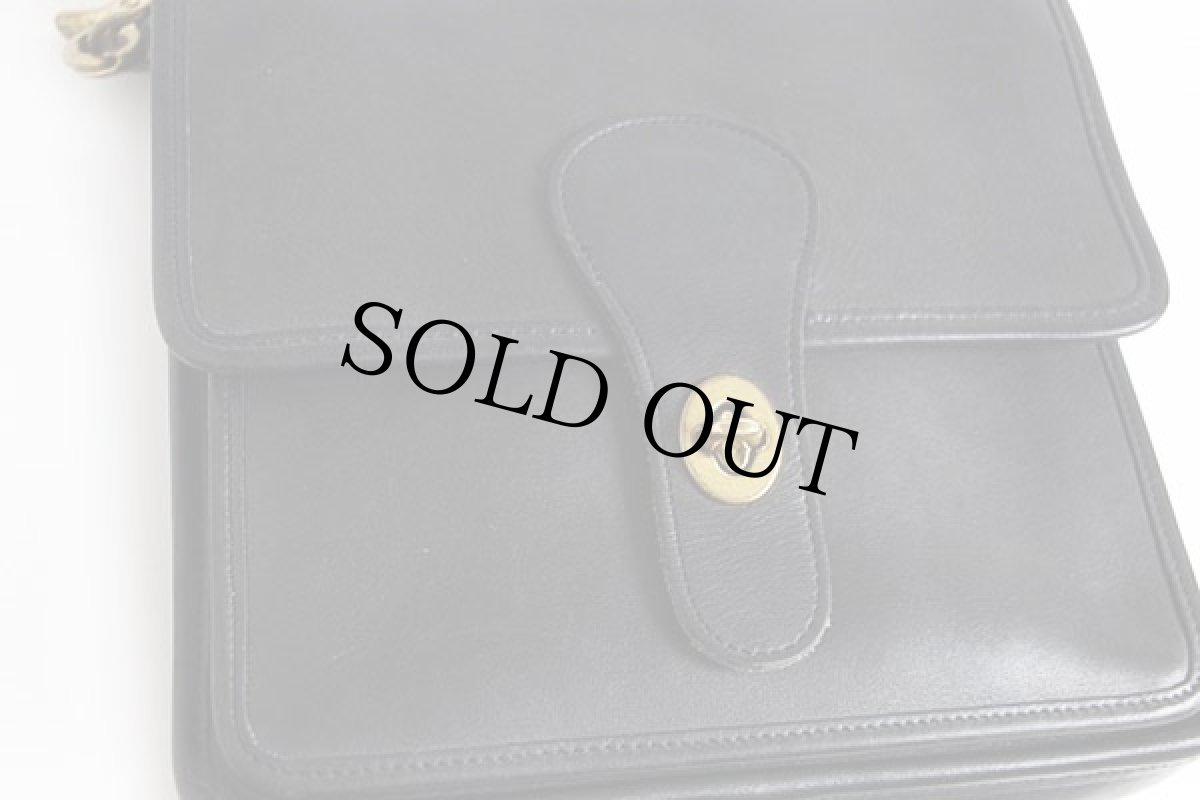 画像4: USA製 COACH オールド コーチ 2WAY レザー ショルダーバッグ 黒★308 (4)