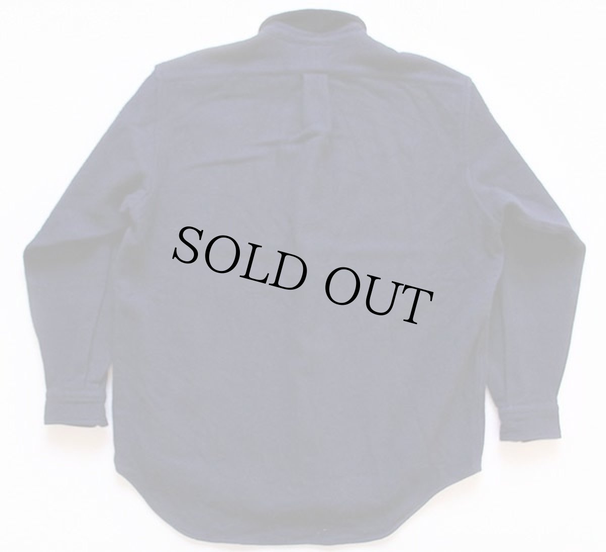 画像2: 90s USA製 ラルフローレン ワンポイント ボタンダウン ウールシャツ 紺 L (2)