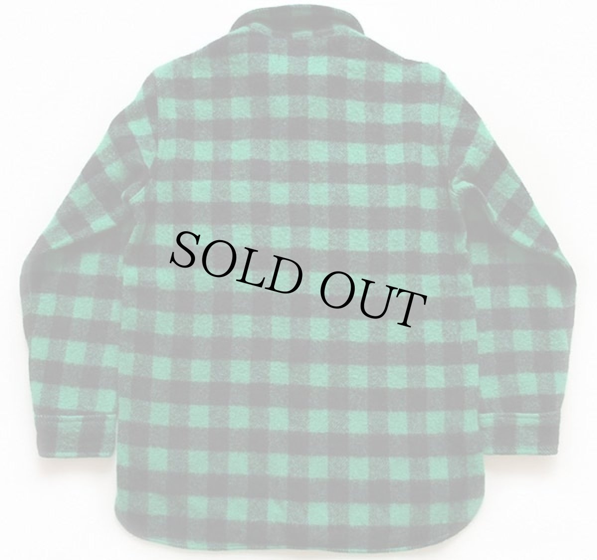 画像2: 80s USA製 L.L.Bean バッファローチェック ウールシャツ 緑×黒 M (2)