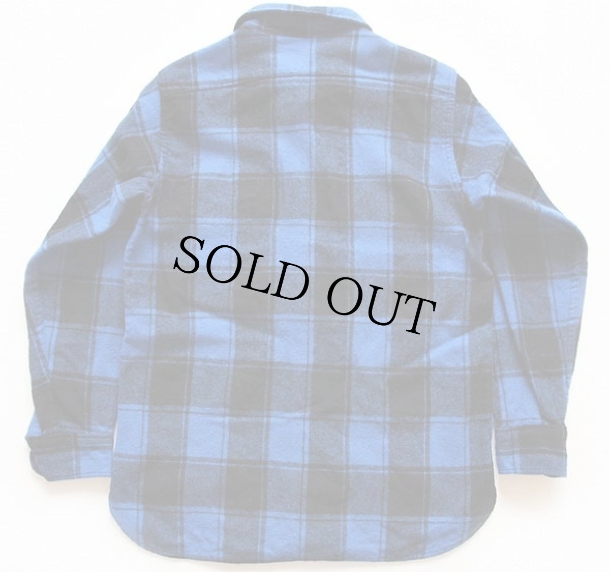 画像2: 80s USA製 Woolrichウールリッチ バッファローチェック ウールシャツ 青×黒 (2)