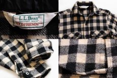 画像3: 80s L.L.Bean OLDFRIENDS バッファローチェック ウールシャツ 白×黒 (3)