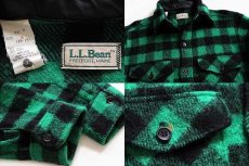 画像3: 80s USA製 L.L.Bean バッファローチェック ウールシャツ 緑×黒 M (3)