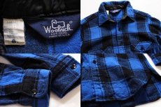 画像3: 80s USA製 Woolrichウールリッチ バッファローチェック ウールシャツ 青×黒 (3)