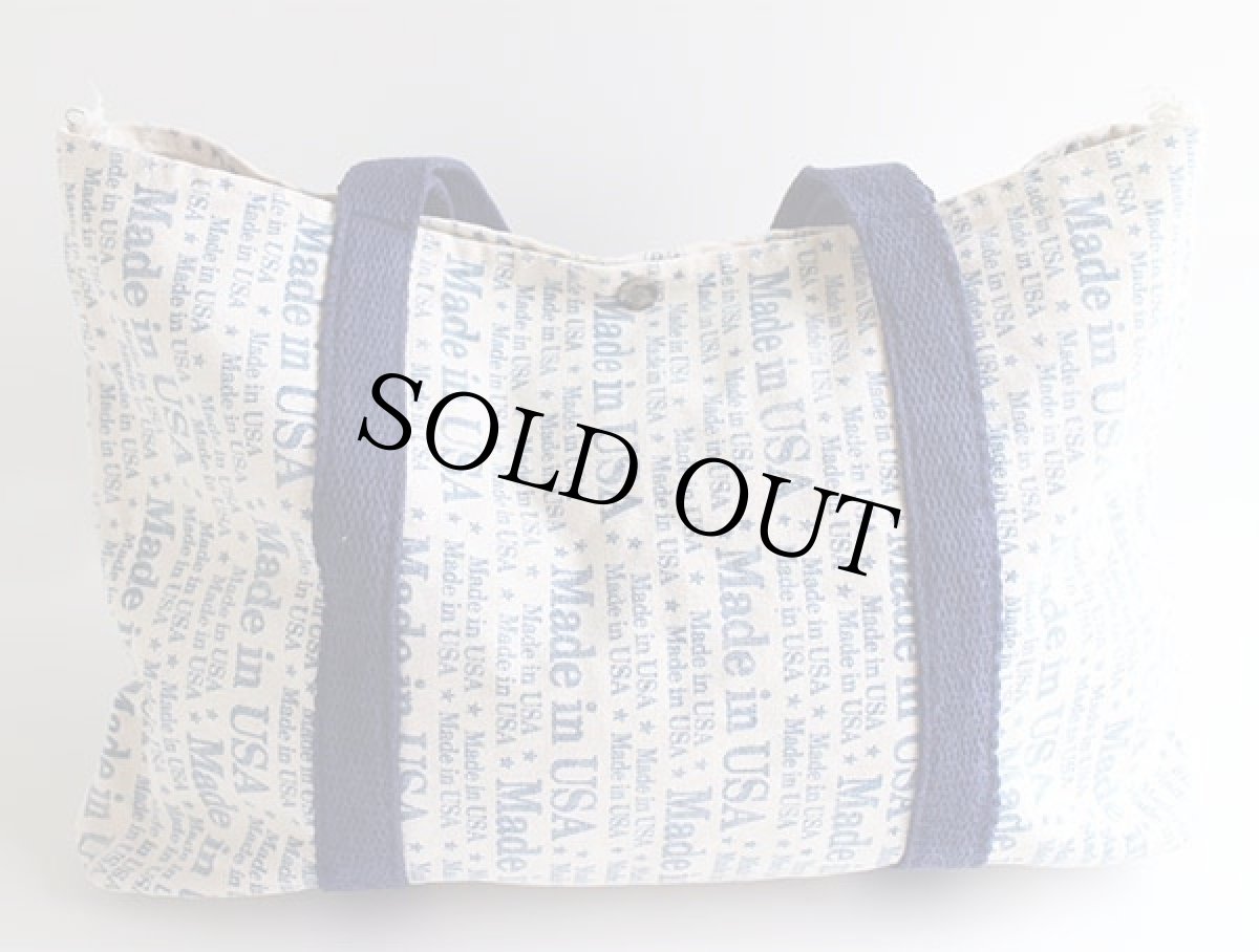 画像2: 70s Made in USA 総柄 染み込みプリント キャンバス トートバッグ (2)