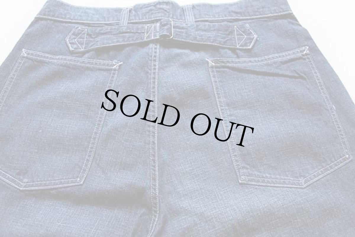 画像3: ポロ ラルフローレン U.S.ARMYタイプ バックルバック ビンテージ加工 デニム トラウザーズ (3)