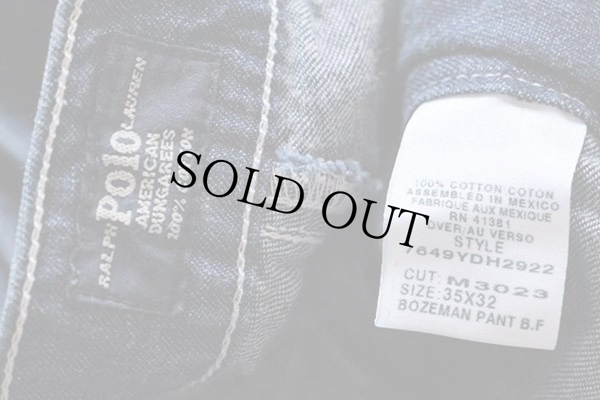 画像4: ポロ ラルフローレン U.S.ARMYタイプ バックルバック ビンテージ加工 デニム トラウザーズ (4)