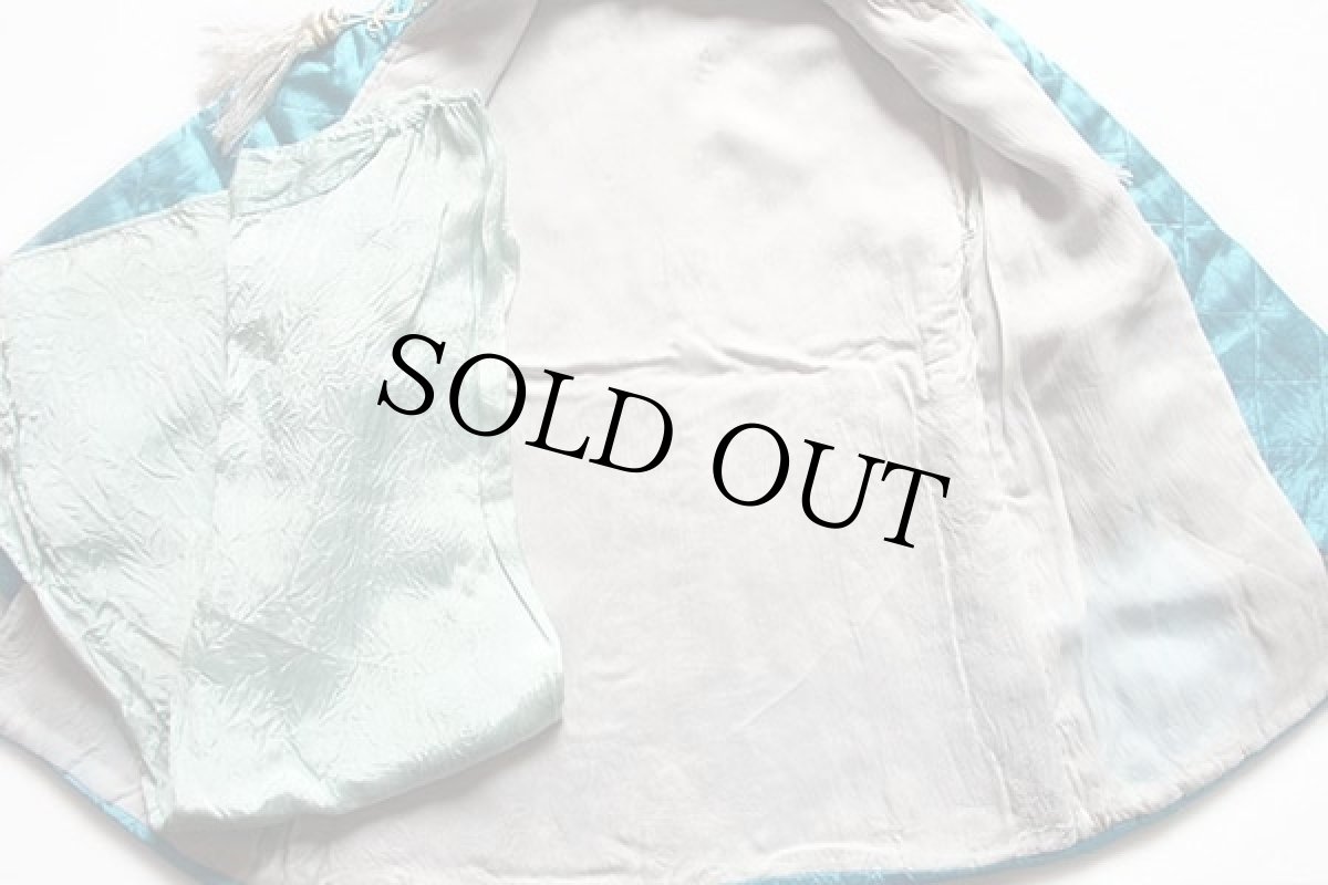 画像3: 50s 刺繍入り スタンドカラー キルティング スーベニアジャケット 水色 (3)