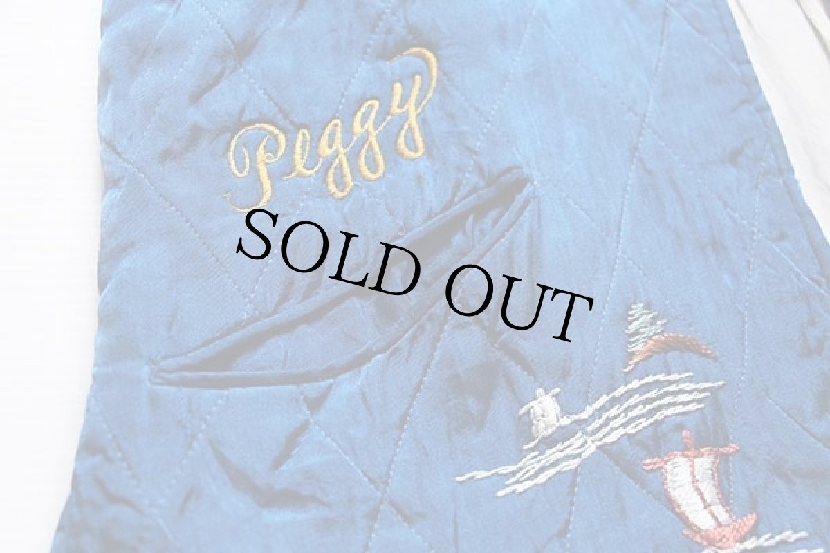 画像6: 50s 日本製 YAMATO 刺繍入り スタンドカラー キルティング スーベニアジャケット 青 (6)