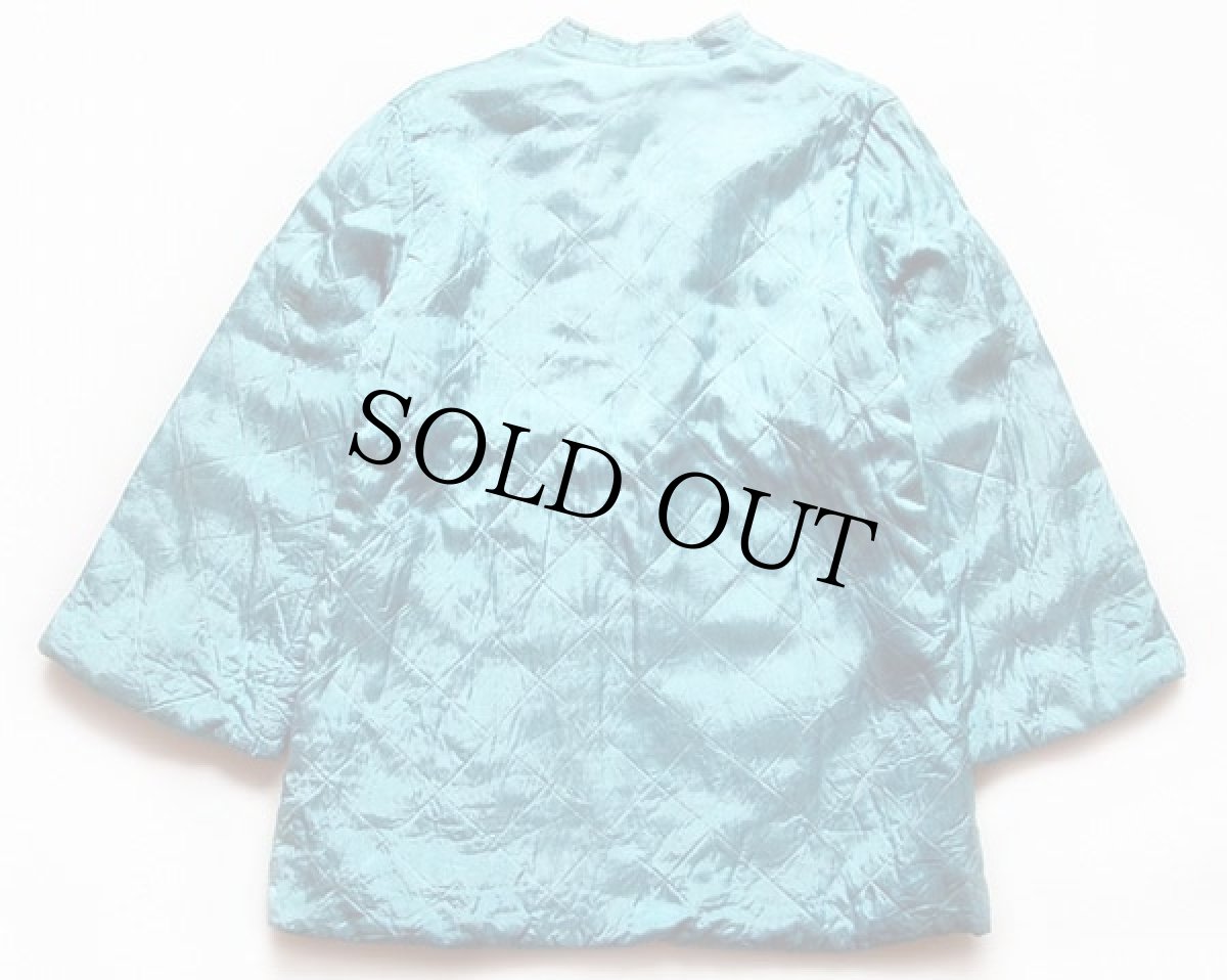 画像2: 50s 刺繍入り スタンドカラー キルティング スーベニアジャケット 水色 (2)