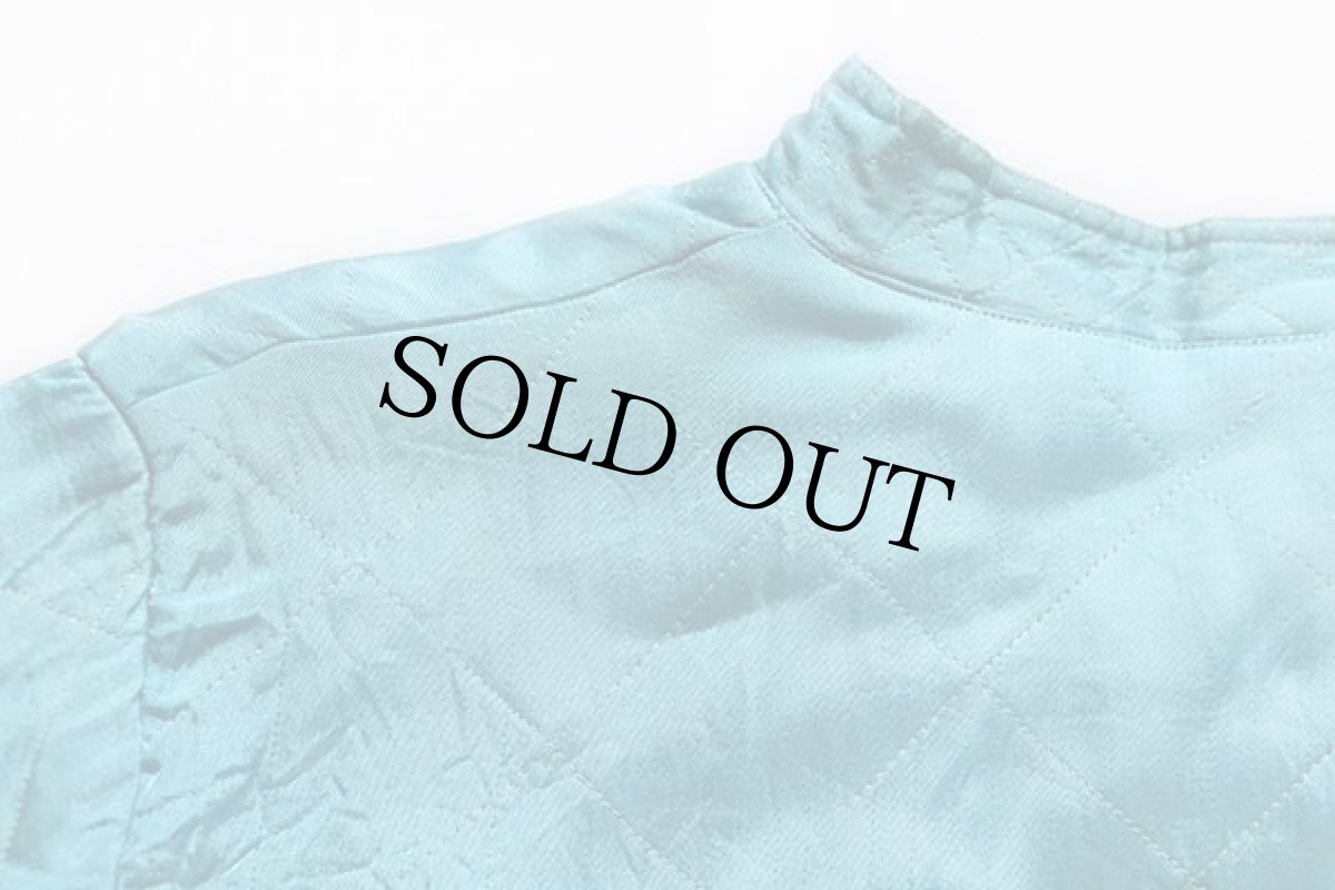 画像7: 50s 刺繍入り スタンドカラー キルティング スーベニアジャケット 水色 (7)