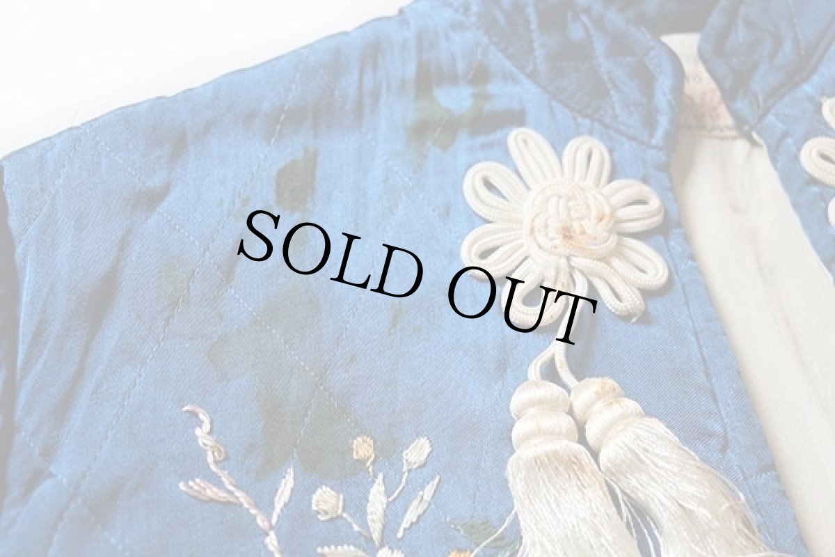 画像9: 50s 日本製 YAMATO 刺繍入り スタンドカラー キルティング スーベニアジャケット 青 (9)