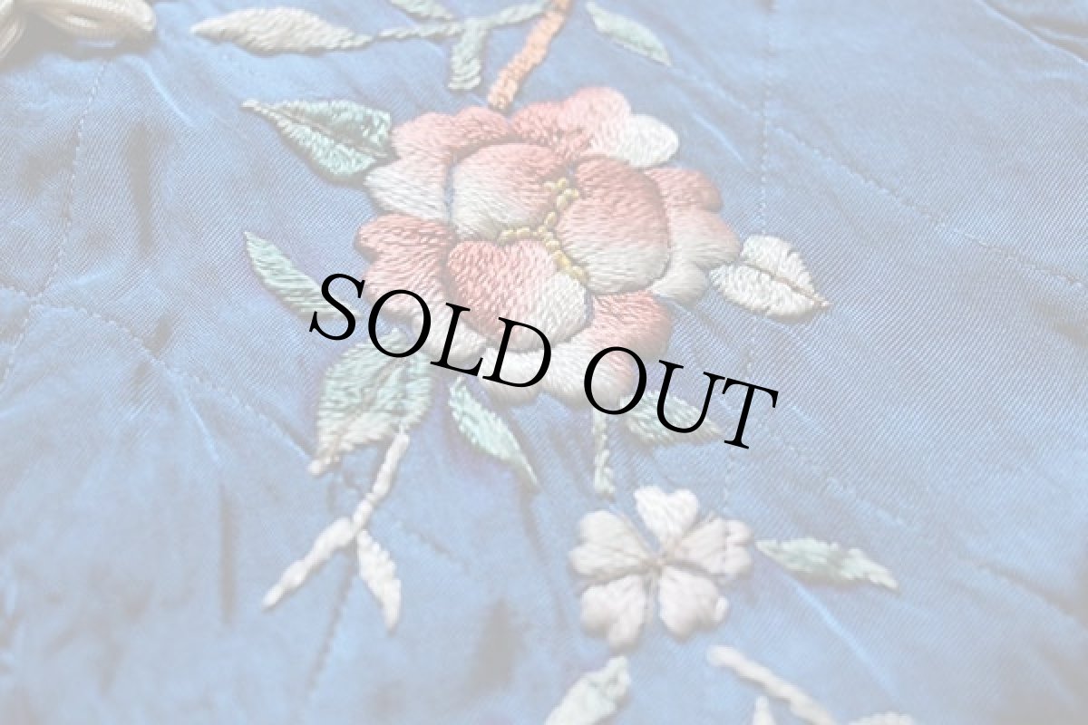 画像7: 50s 日本製 YAMATO 刺繍入り スタンドカラー キルティング スーベニアジャケット 青 (7)