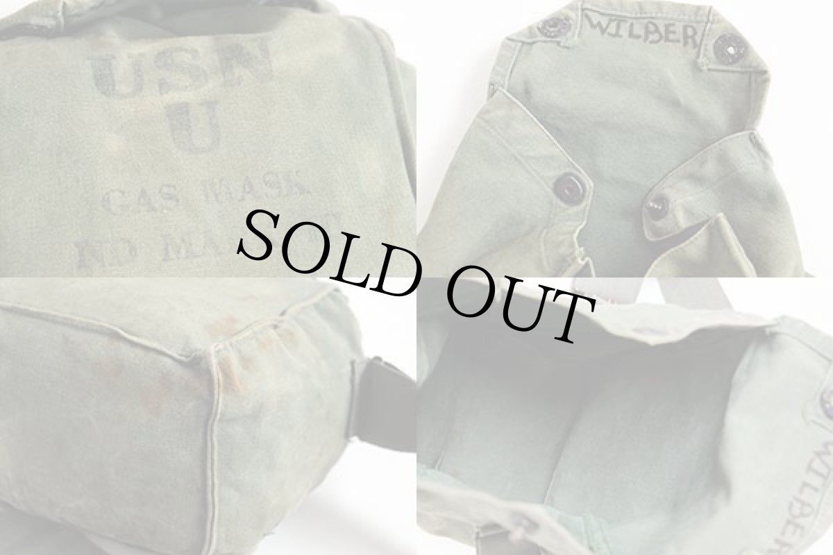 画像3: 40s 米軍 USN ガスマスクバッグ (3)