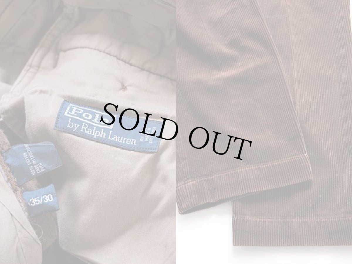 画像3: ポロ ラルフローレン 太畝 コーデュロイパンツ 焦げ茶 w35 L30★スラックス (3)