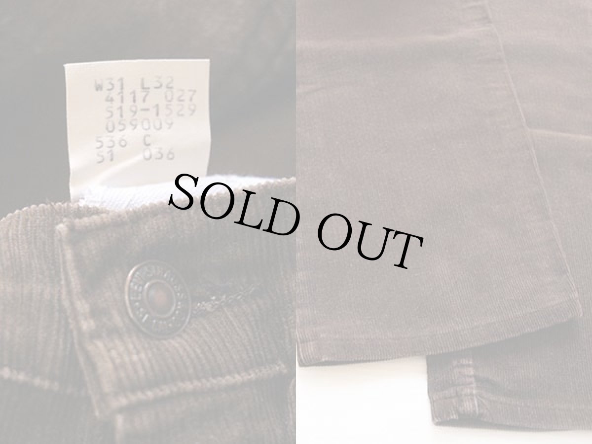画像3: 80s Levi'sリーバイス 519 コーデュロイパンツ 茶 w31 L32 (3)
