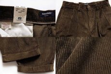 画像3: デッドストック★90s DOCKERSドッカーズ ツータック 太畝 コーデュロイパンツ 焦げ茶 w33 L32★スラックス Levi'sリーバイス (3)