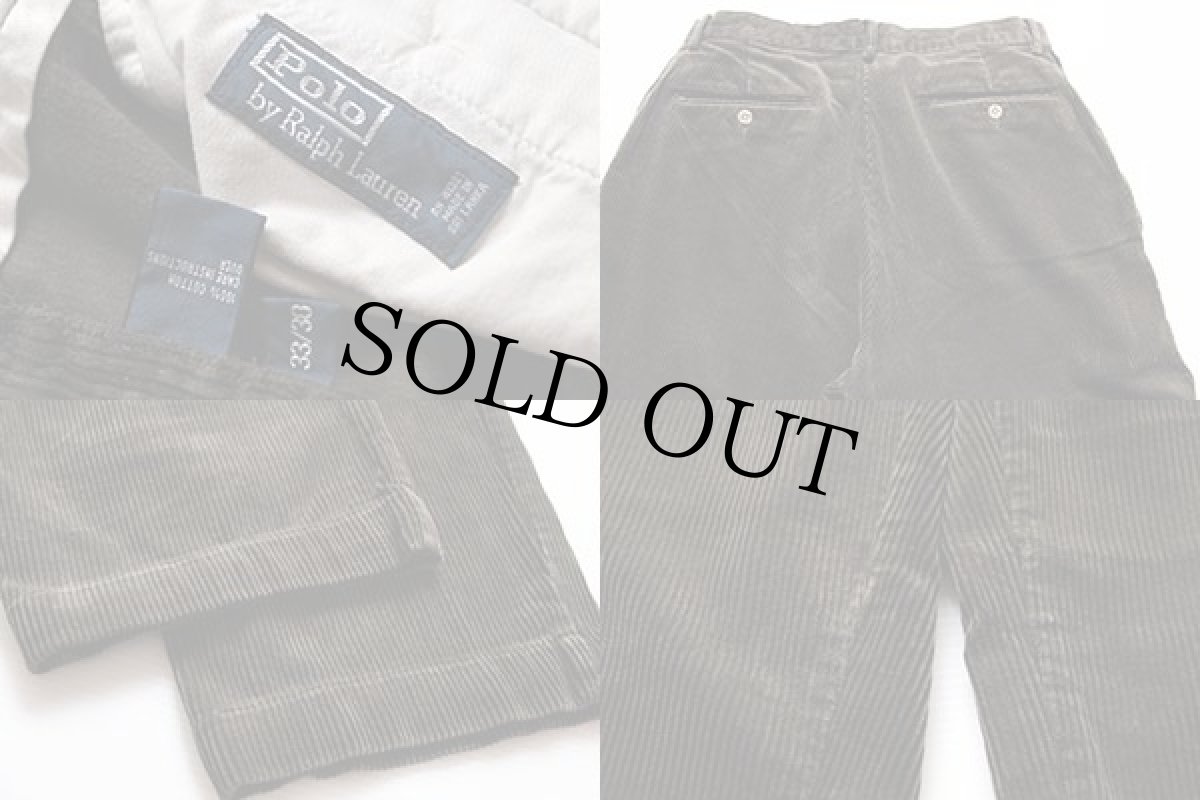 画像3: ポロ ラルフローレン 太畝 コーデュロイパンツ 深緑 w33 L30★スラックス (3)