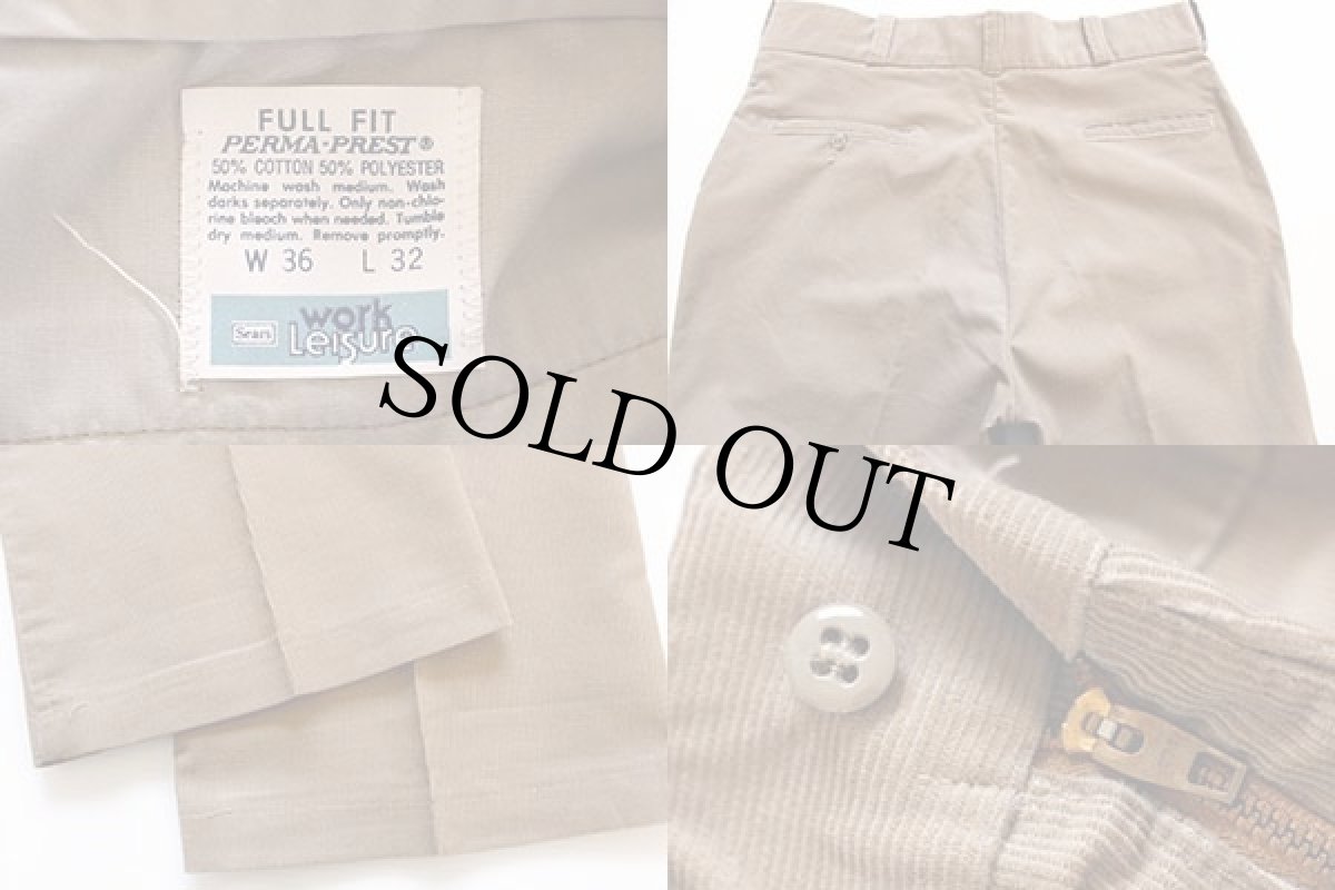 画像4: 70s Sears Work Leisure コーデュロイ ワークパンツ ベージュ w36 L32 (4)