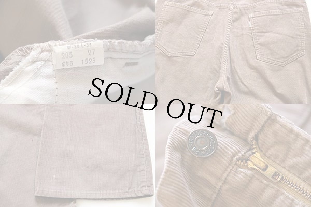 画像4: 70s USA製 Levi'sリーバイス 646 コーデュロイパンツ ベージュ w34 L33★ベルボトム (4)