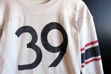 画像3: 60s 39 ナンバリング 両面 染み込みプリント フットボールTシャツ 白 (3)