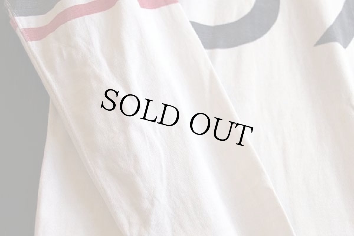 画像6: 60s 39 ナンバリング 両面 染み込みプリント フットボールTシャツ 白 (6)