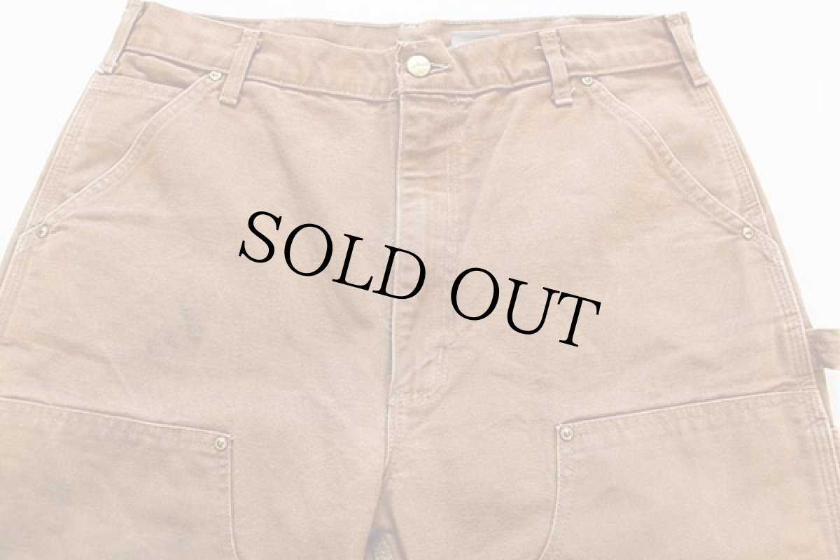 画像3: USA製 carharttカーハート ダック地 ダブルニー ペインターパンツ 茶 w35 (3)