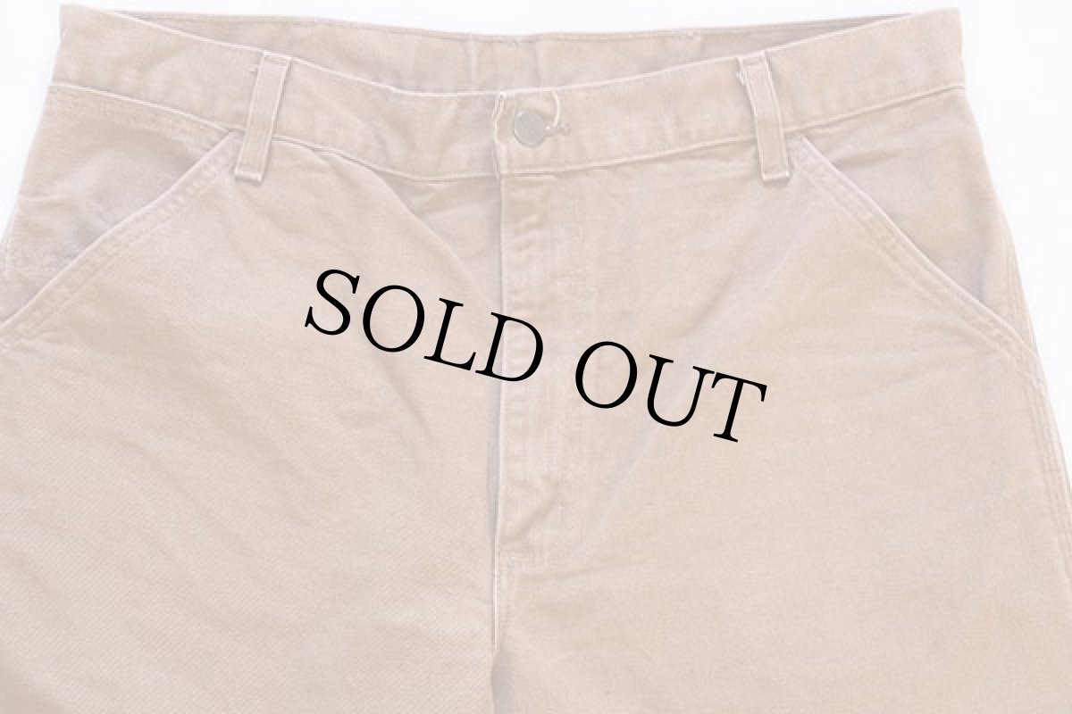 画像2: 90s USA製 carharttカーハート ダック地 ペインターパンツ 茶 w34 L32 (2)