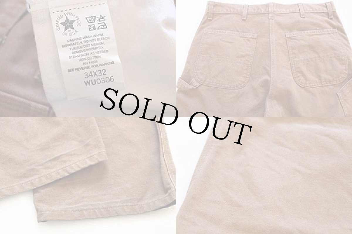 画像3: 90s USA製 carharttカーハート ダック地 ペインターパンツ 茶 w34 L32 (3)