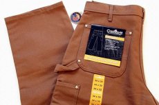 画像1: デッドストック★00s USA製 carharttカーハート ダック地 ダブルニー ペインターパンツ 茶 w34 L32 (1)