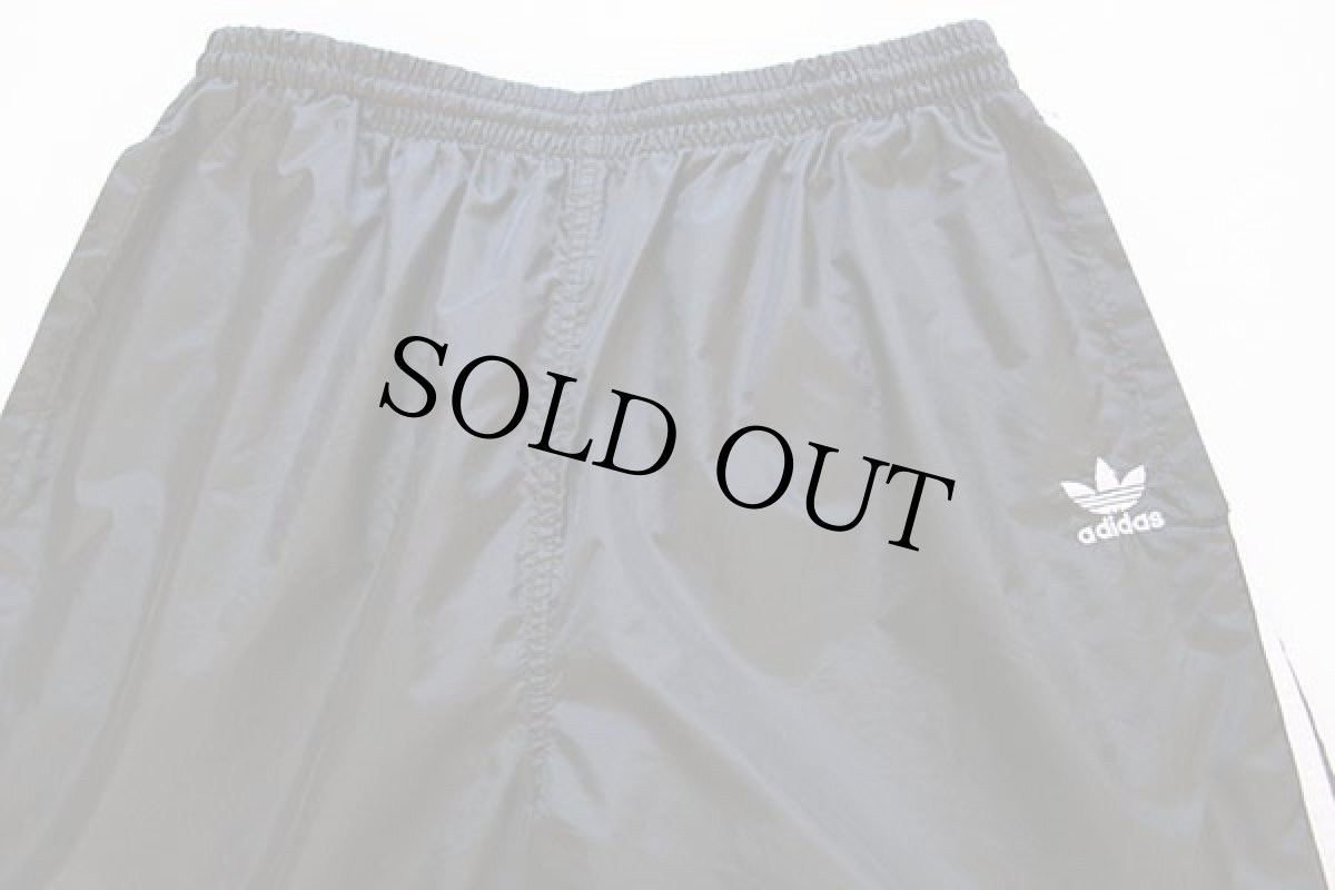 画像2: 90s adidasアディダス ナイロンパンツ 黒×白 L★トラックパンツ (2)