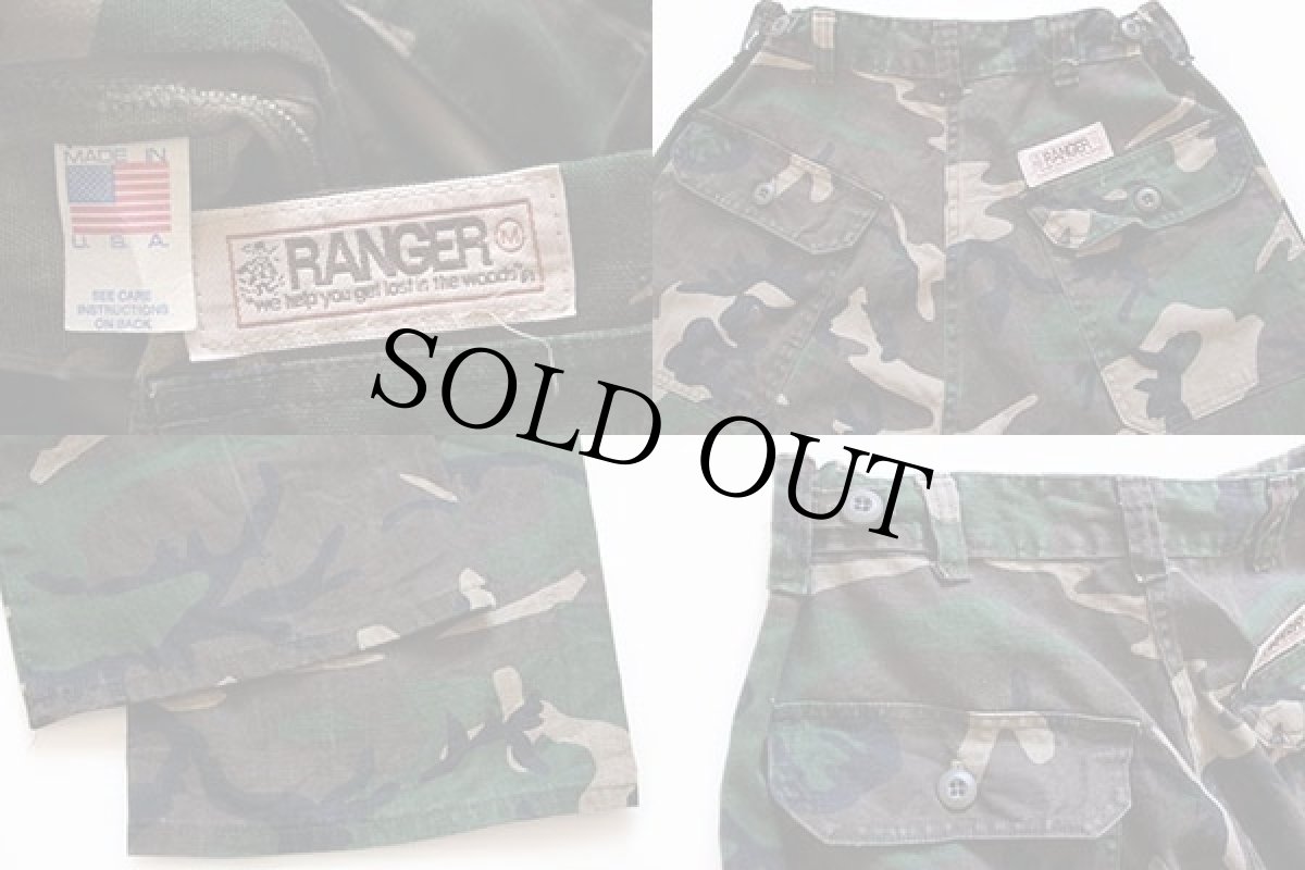 画像4: 90s USA製 RANGER ウッドランドカモ ベイカータイプ コットン ハンティングパンツ M (4)