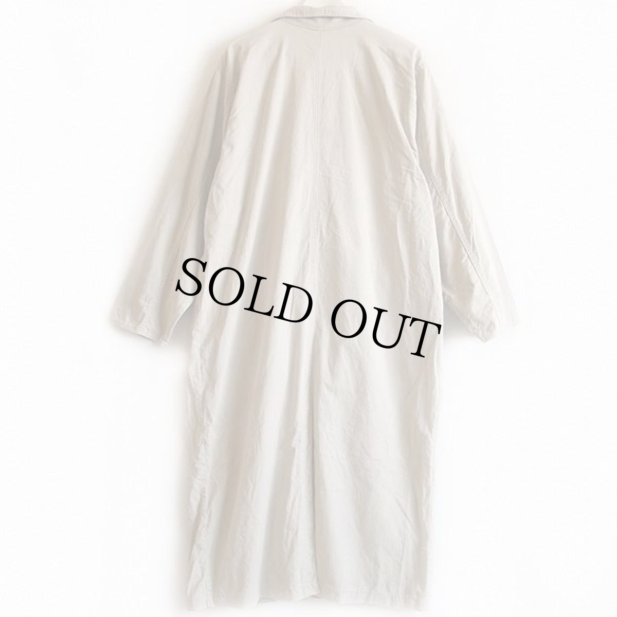画像2: 90s SUNBELT ロング コットンコート オフホワイト M/L★スプリングコート (2)