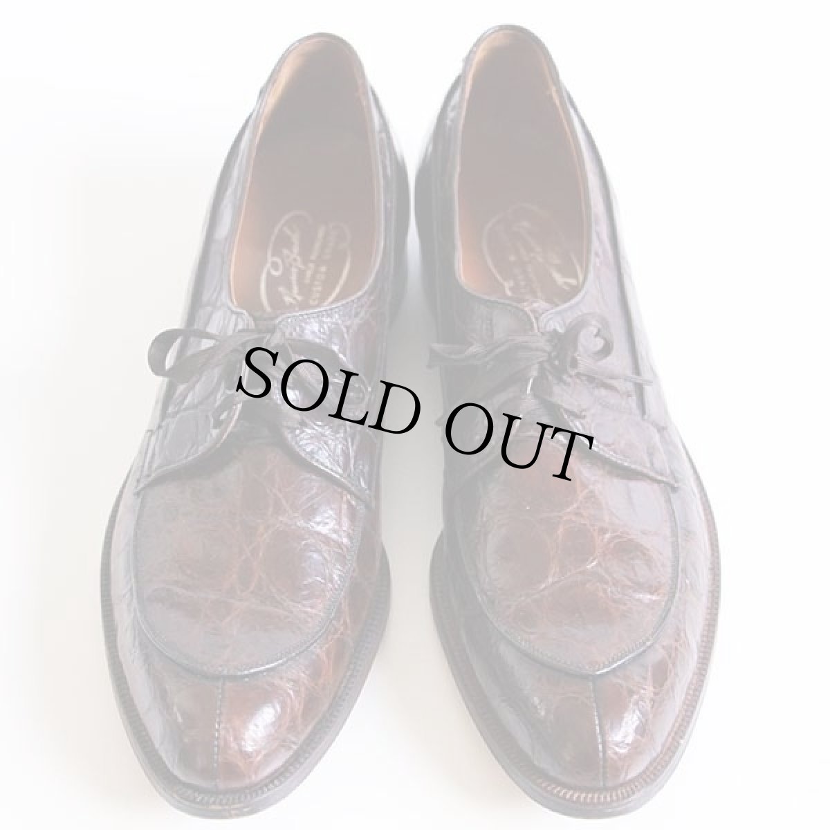 画像3: 50s Nunn-Bush Vチップ 型押し レザー ドレス シューズ 茶 11AA (3)