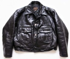 画像1: 80s Taylor's Leatherwear キルティングライナー ポリスマン レザージャケット 黒 46 (1)