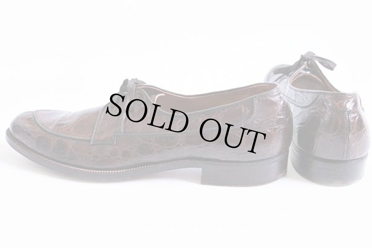 画像2: 50s Nunn-Bush Vチップ 型押し レザー ドレス シューズ 茶 11AA (2)