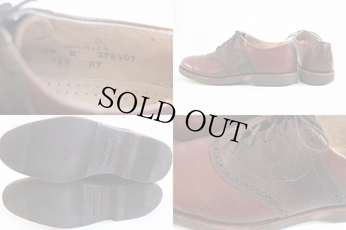 画像4: USA製 COLE-HAANコールハーン サドルシューズ 茶 8D★レザーシューズ 革靴 (4)