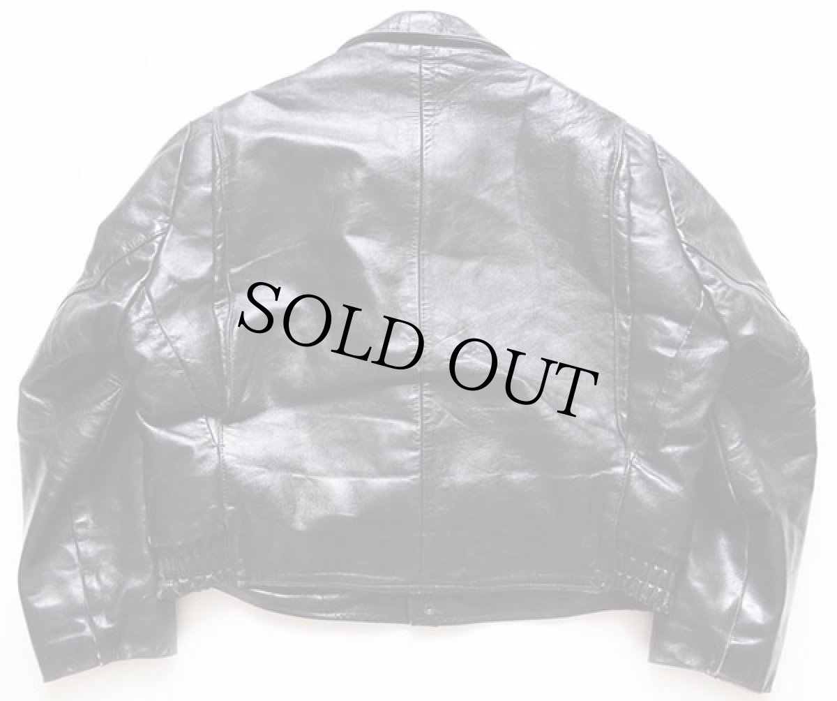 画像2: 80s Taylor's Leatherwear キルティングライナー ポリスマン レザージャケット 黒 46 (2)