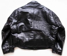 画像2: 80s Taylor's Leatherwear キルティングライナー ポリスマン レザージャケット 黒 46 (2)