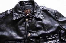 画像3: 80s Taylor's Leatherwear キルティングライナー ポリスマン レザージャケット 黒 46 (3)