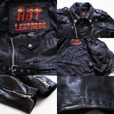 画像3: HOT LEATHERS キルティングライナー ショート丈 ダブルライダース レザージャケット 黒 キッズ22 (3)