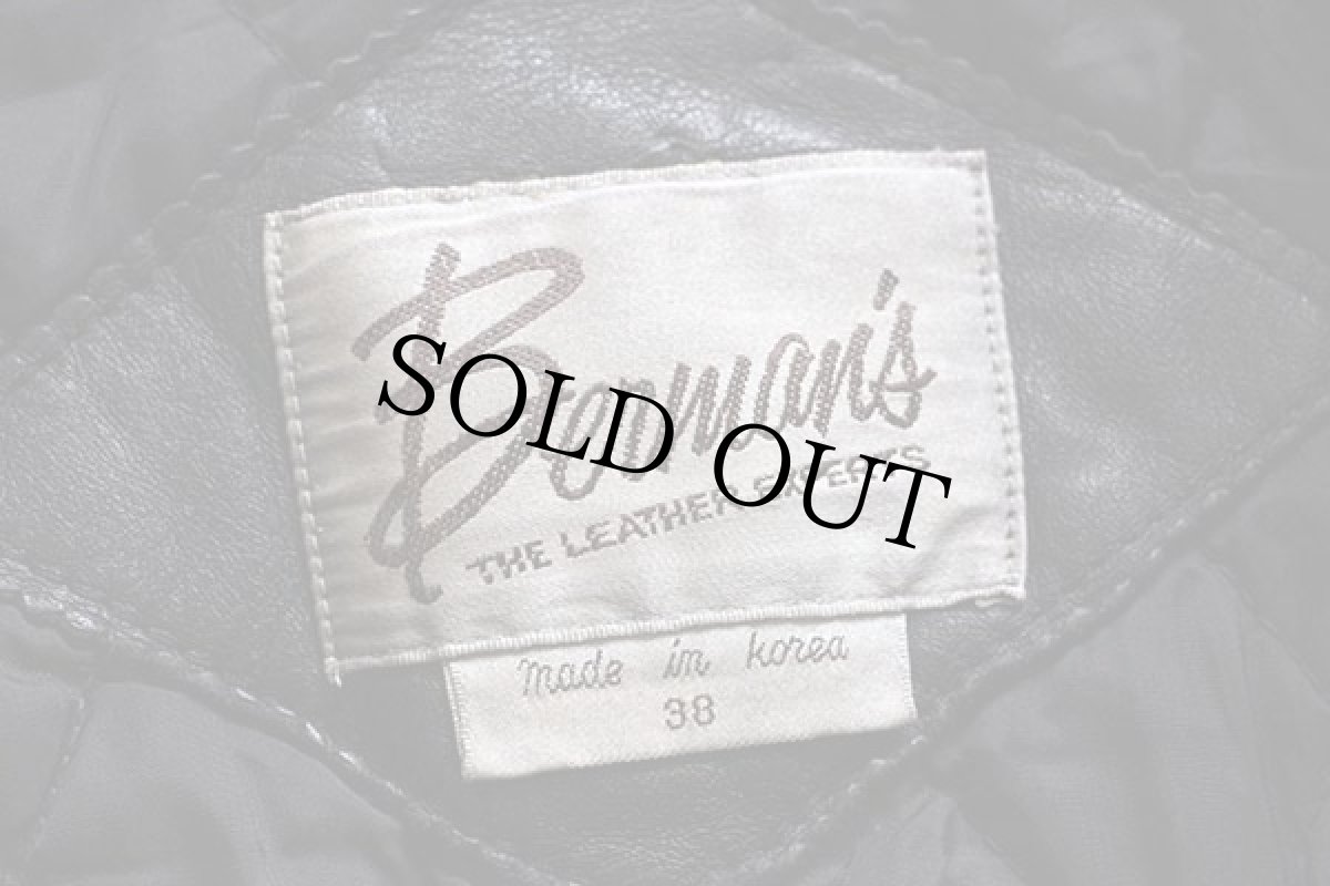 画像4: 80s Berman's キルティングライナー ダブルライダース レザージャケット 黒 38 (4)