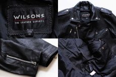 画像3: WILSONS ショート丈 ダブルライダース レザージャケット 黒 XS (3)