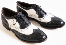 画像1: USA製 Allen Edmondsアレンエドモンズ BroadStreet ウイングチップ レザーシューズ 黒×白 9A★革靴 (1)
